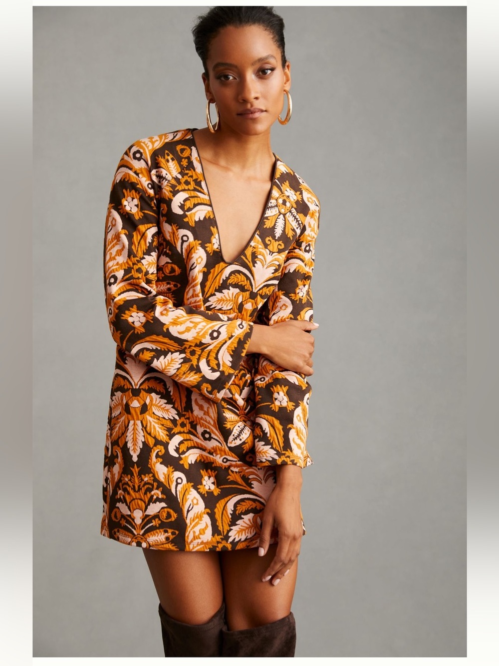 Anthropologie Maeve Bell Sleeve Mini Dress